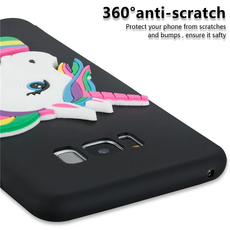 Cute 3D Unicorns TPU Soft Phone Case for Samsung Galaxy S8 Plus SM-G955 - Black