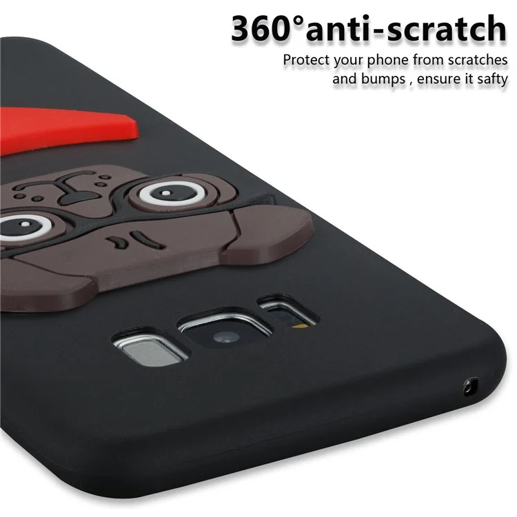 Cute 3D Puppy TPU Soft Phone Case for Samsung Galaxy S8 Plus SM-G955 - Black