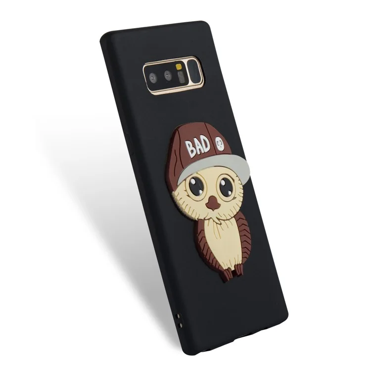 Cute Male Owl Pattern TPU Back Case for Samsung Galaxy Note 8 SM-N950 - Black