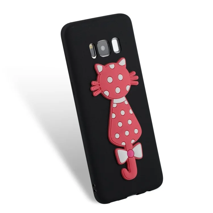 Cute 3D Cat TPU Soft Phone Casing for Samsung Galaxy S8 SM-G950 - Black