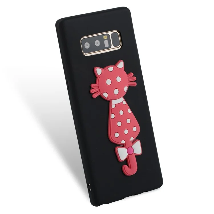 Cute 3D Cat TPU Soft Phone Casing for Samsung Galaxy Note 8 N950 - Black