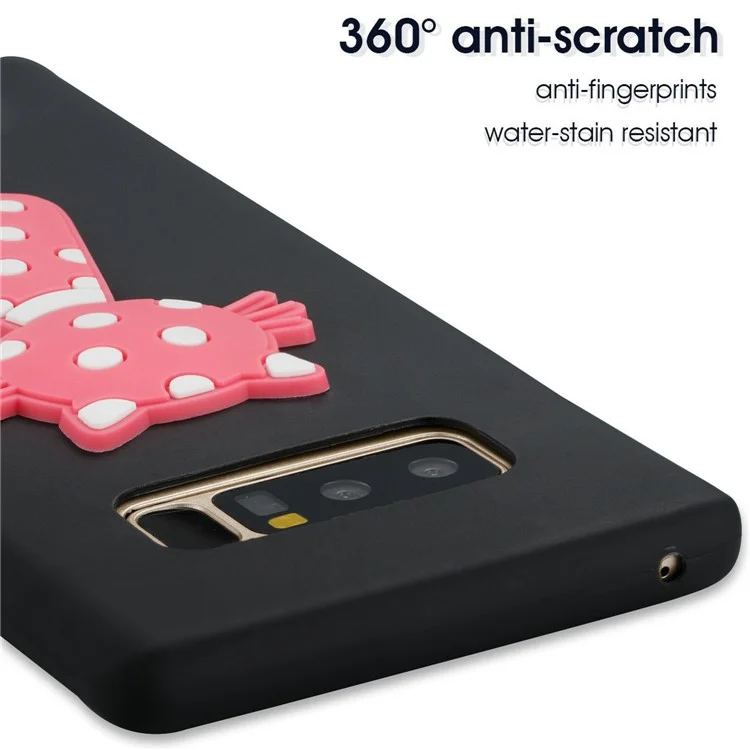 Cute 3D Cat TPU Soft Phone Casing for Samsung Galaxy Note 8 N950 - Black