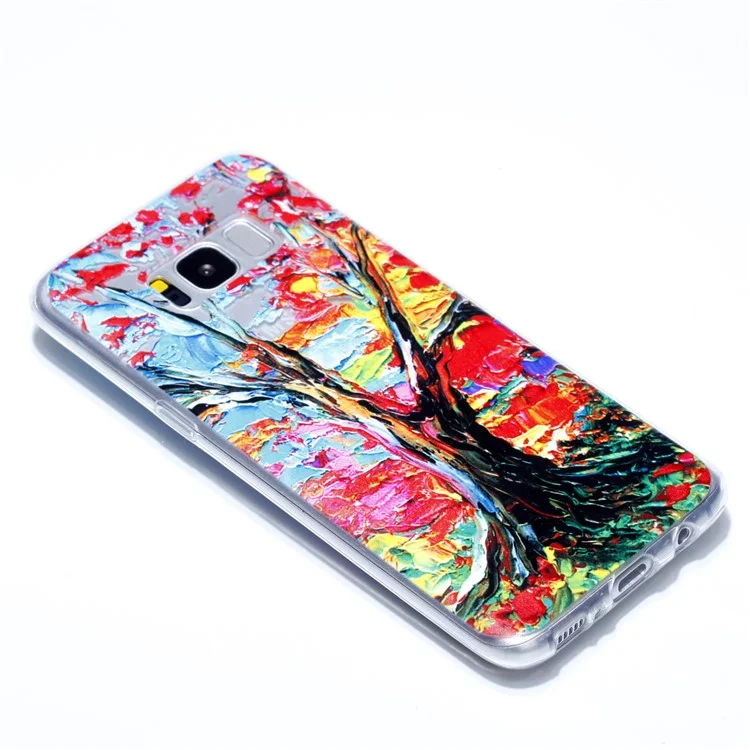 Embossment Patterned TPU Soft Back Case for Samsung Galaxy S8+ SM-G955 - Oil Painting