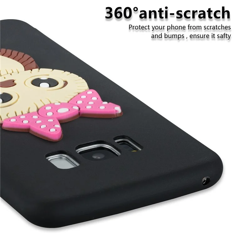 Lovely 3D Female Owl Pattern TPU Phone Case for Samsung Galaxy S8 G950 - Black