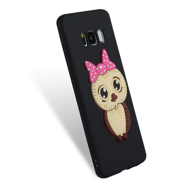 Lovely 3D Female Owl Pattern TPU Phone Case for Samsung Galaxy S8 G950 - Black