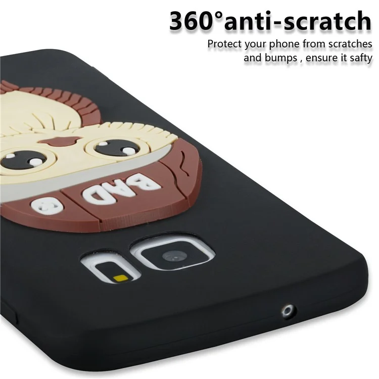 Cute 3D Male Owl Patterned Soft TPU Cell Phone Case for Samsung Galaxy S7 SM-G930 - Black