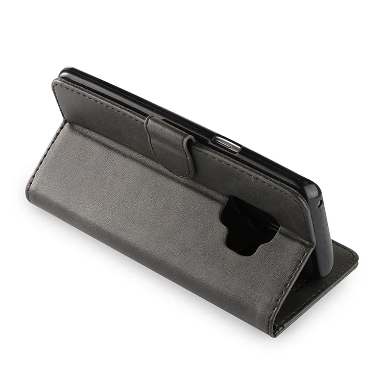 Estuche de cuero sintético y TPU para Samsung Galaxy S9 SM-G960 con cartera y diseño de soporte ajustable - Negro