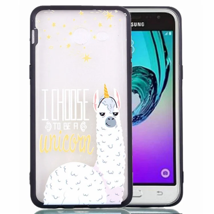 Embossment Pattern Rubberized TPU + PC Hybrid Case for Samsung Galaxy J5 (2017) US Version/J5 Pro (2017) - I Choose to Be a Unicorn