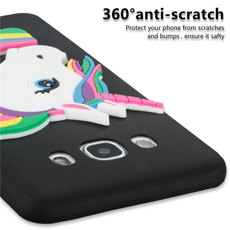 Lovely 3D Unicorn Pattern Soft TPU Mobile Casing for Samsung Galaxy J5 (2016) J510 - Black