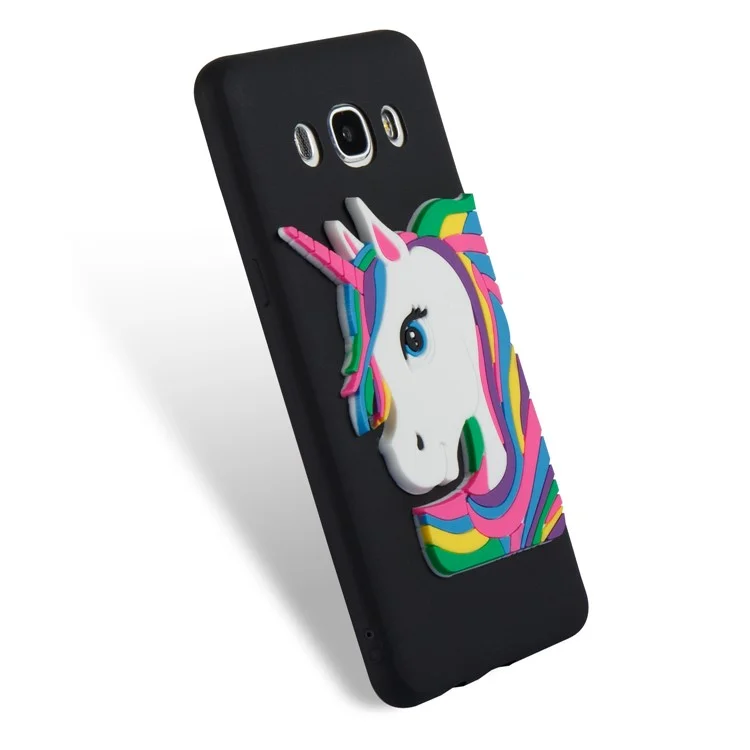 Lovely 3D Unicorn Pattern Soft TPU Mobile Casing for Samsung Galaxy J5 (2016) J510 - Black