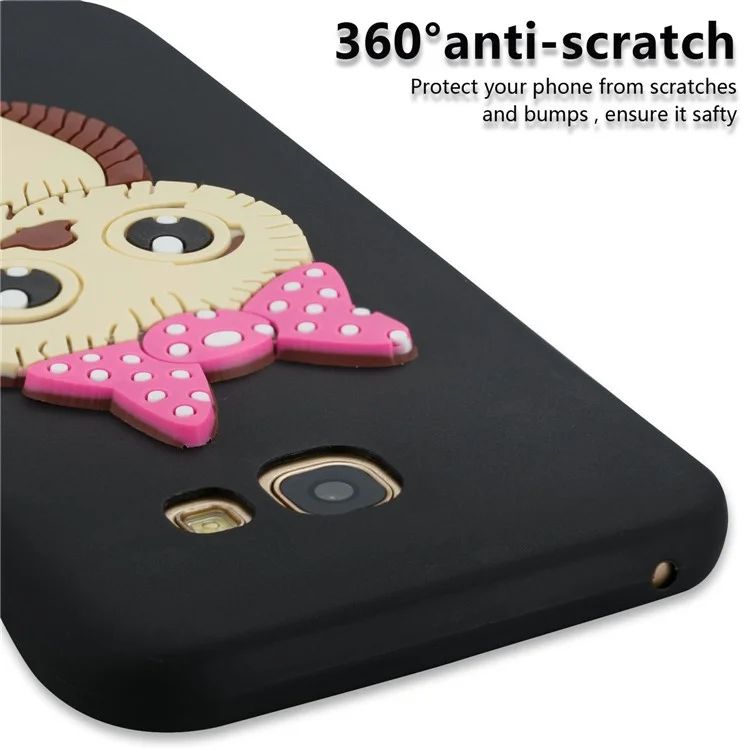 Cute 3D Female Owl TPU Soft Phone Case for Samsung Galaxy A5 (2017) A520 - Black