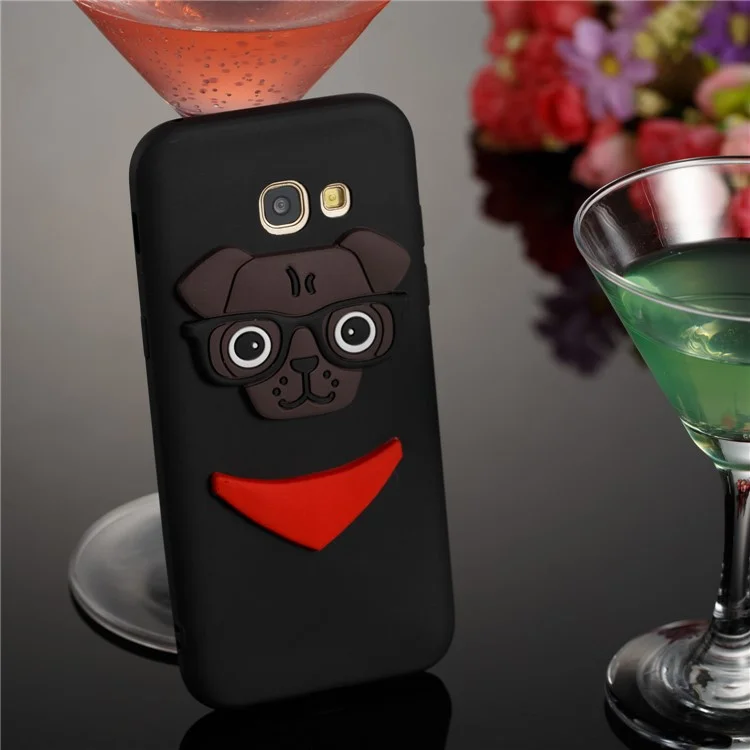 Cute 3D Puppy TPU Cover for Samsung Galaxy A5 (2017) SM-A520 - Black