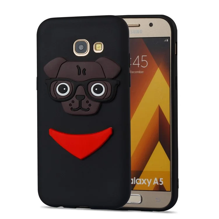 Cute 3D Puppy TPU Cover for Samsung Galaxy A5 (2017) SM-A520 - Black