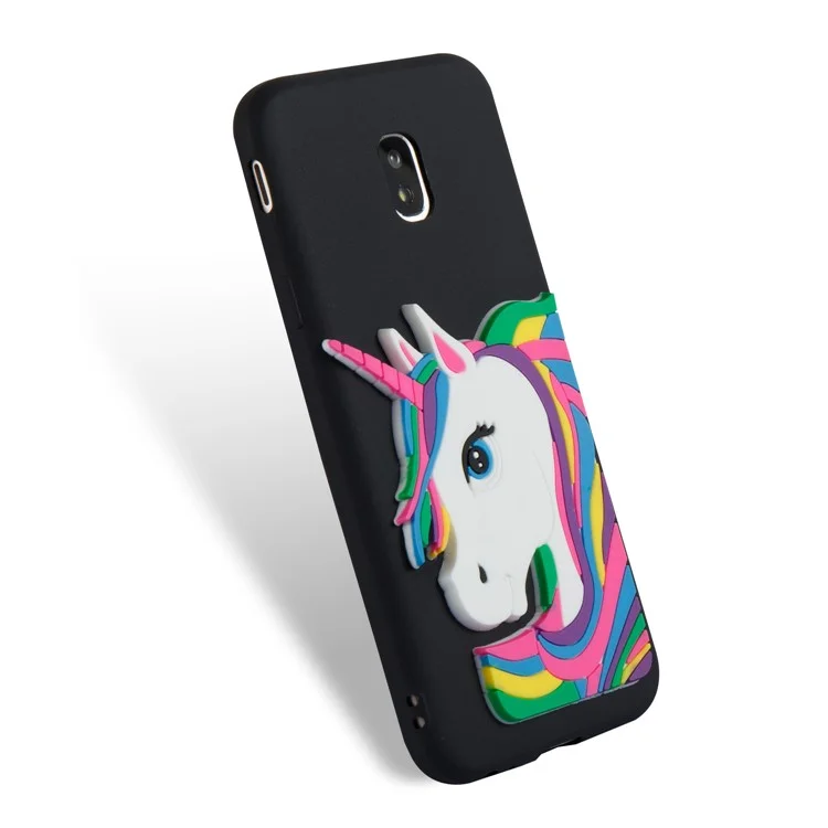 Lovely 3D Unicorn Pattern TPU Case for Samsung Galaxy J3 Pro (2017) / J3 (2017) EU Version - Black