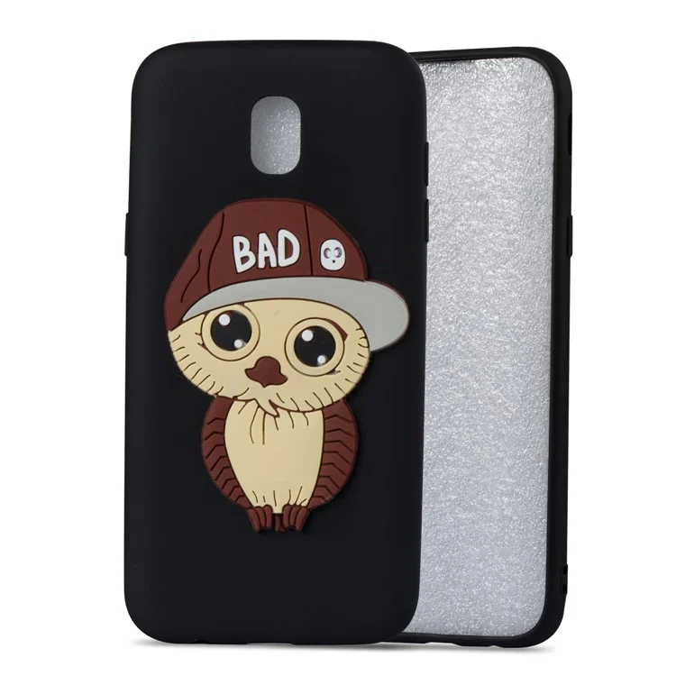 Cute 3D Male Owl TPU Soft Phone Case for Samsung Galaxy J5 (2017) EU Version/J5 Pro (2017) - Black