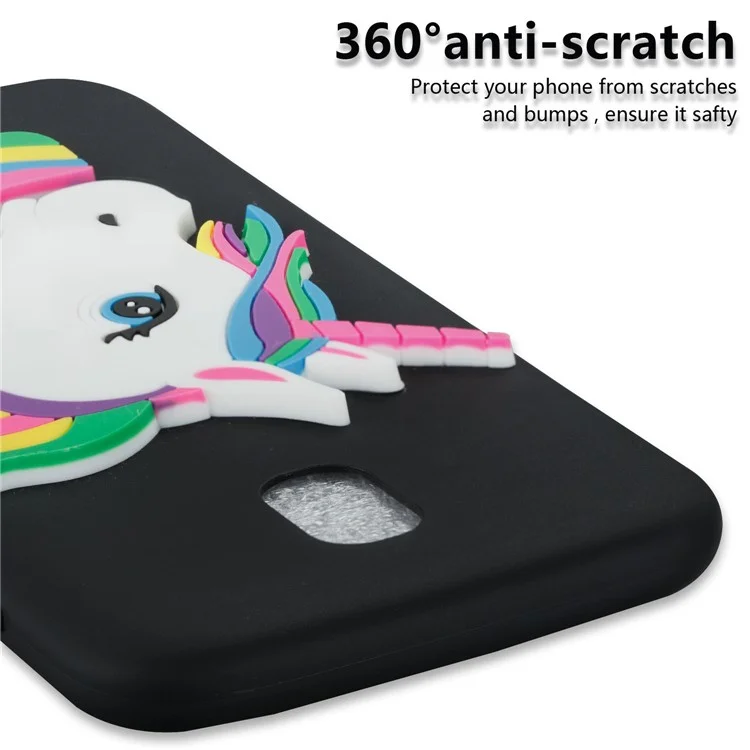 Lovely 3D Unicorn Pattern TPU Case for Samsung Galaxy J5 Pro (2017) / J5 (2017) EU Version - Black