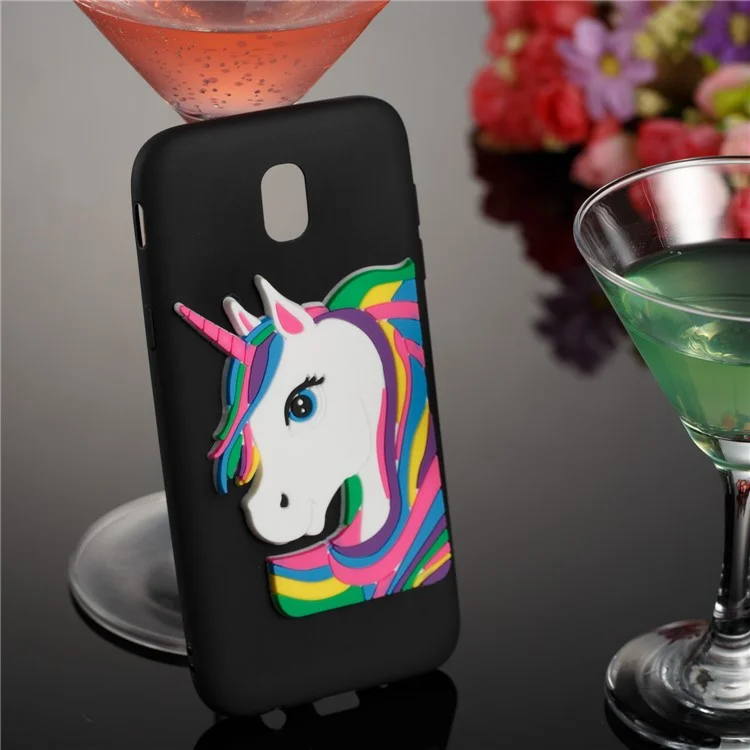 Lovely 3D Unicorn Pattern TPU Case for Samsung Galaxy J5 Pro (2017) / J5 (2017) EU Version - Black
