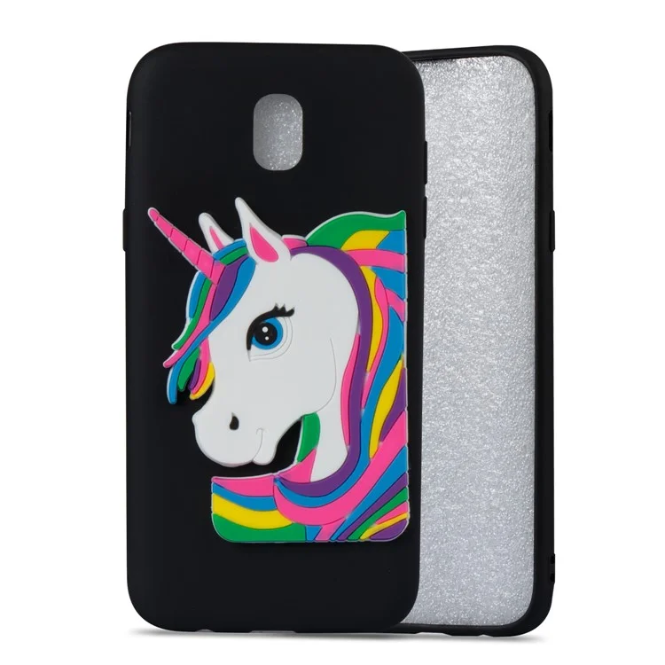 Lovely 3D Unicorn Pattern TPU Case for Samsung Galaxy J5 Pro (2017) / J5 (2017) EU Version - Black