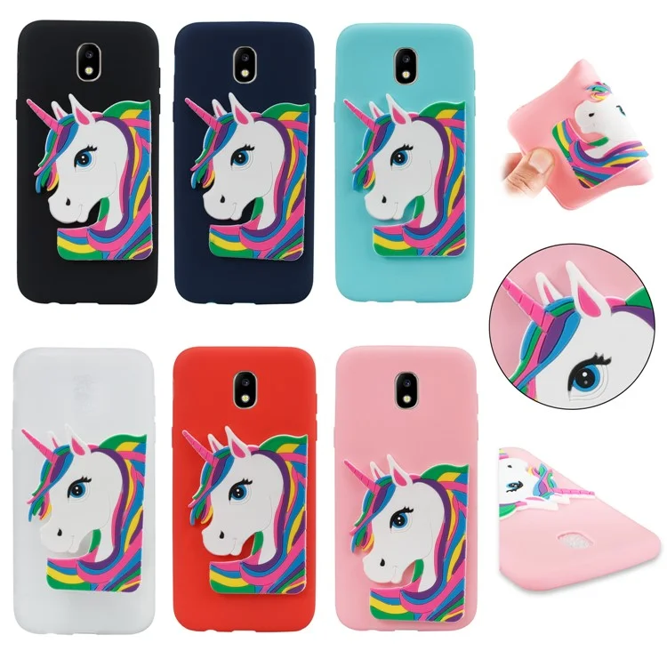 Lovely 3D Unicorn Pattern TPU Case for Samsung Galaxy J5 Pro (2017) / J5 (2017) EU Version - Black