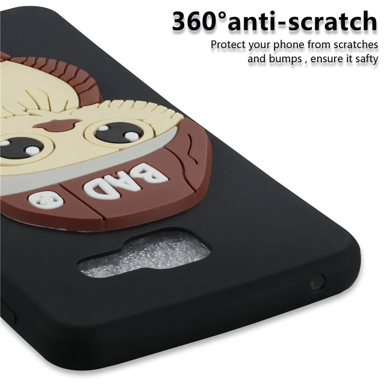 Cute 3D Male Owl Pattern Soft TPU Case for Samsung Galaxy A3 SM-A310F (2016) - Black