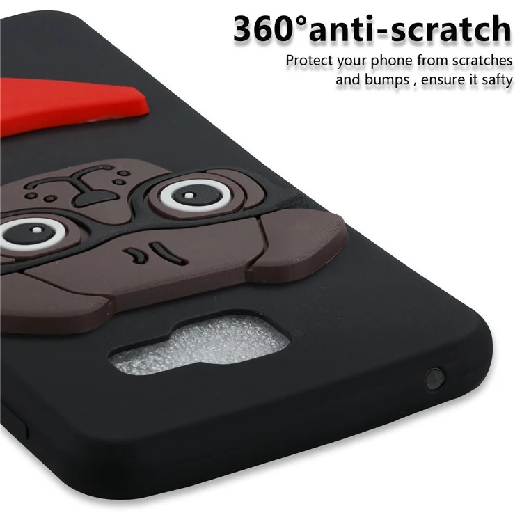 Lovely 3D Dog Pattern TPU Case for Samsung Galaxy A3 SM-A310F (2016) - Black