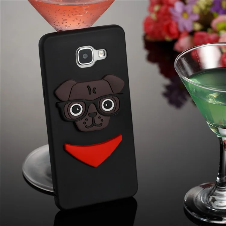 Cute 3D Puppy TPU Soft Phone Case for Samsung Galaxy A5 SM-A510 - Black