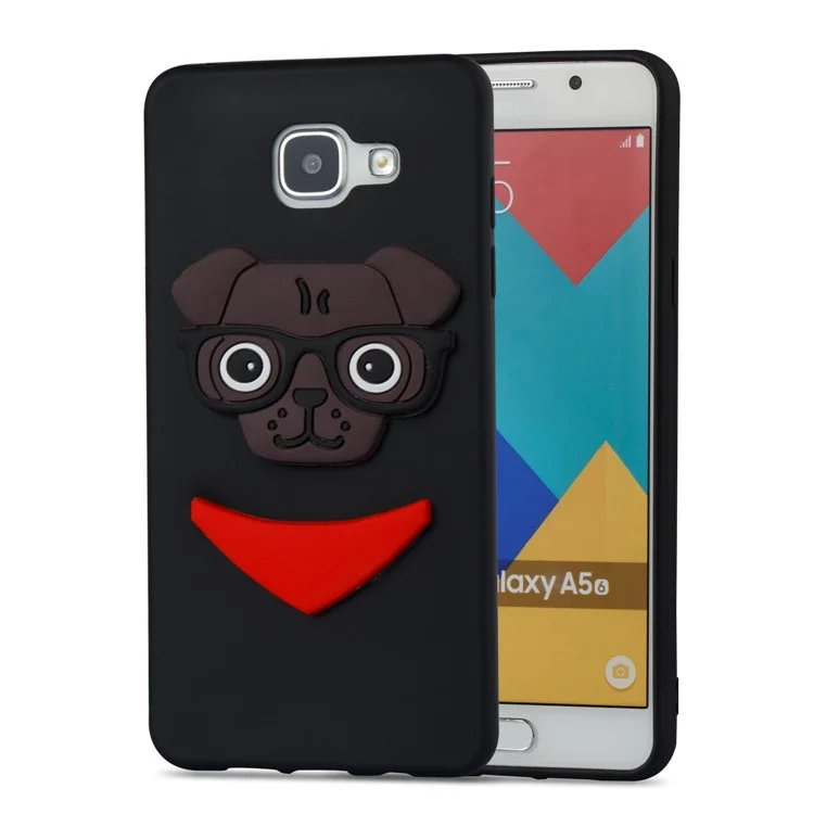 Cute 3D Puppy TPU Soft Phone Case for Samsung Galaxy A5 SM-A510 - Black