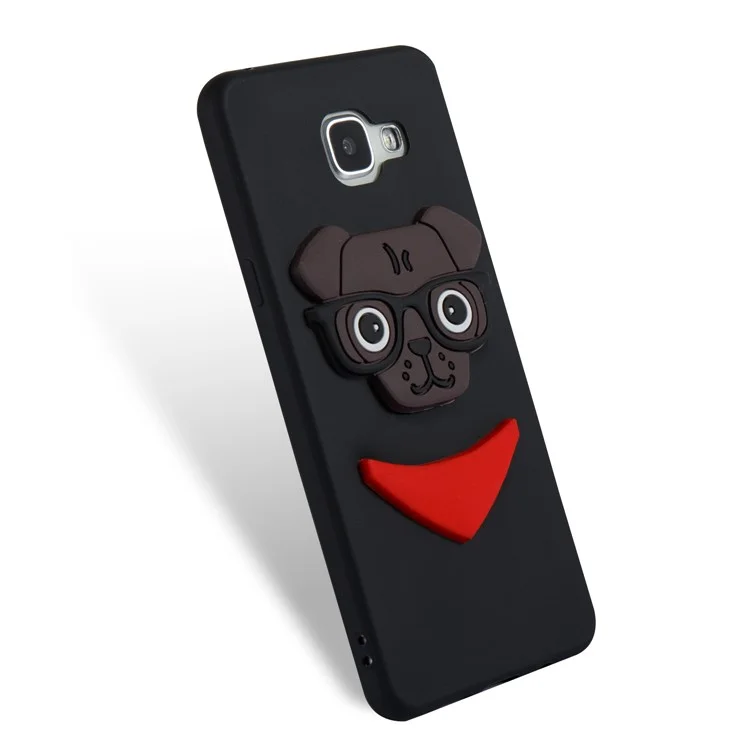 Cute 3D Puppy TPU Soft Phone Case for Samsung Galaxy A5 SM-A510 - Black