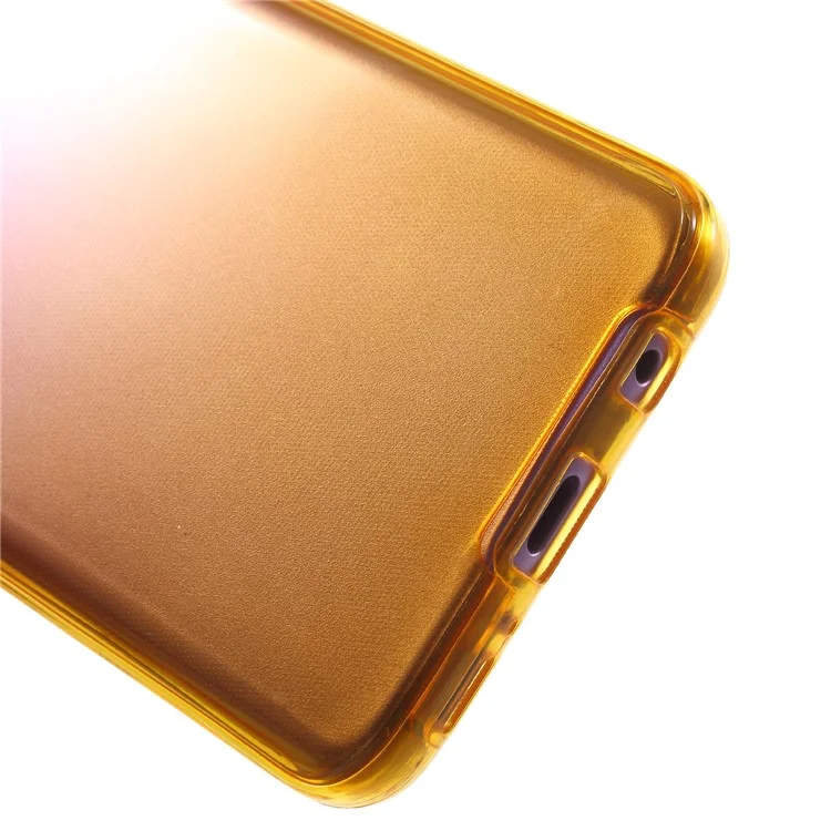 Gradient Color Touchable Front + Back 2-Piece TPU Protection Mobile Phone Cover for Samsung Galaxy S9 G960 - Rose / Yellow