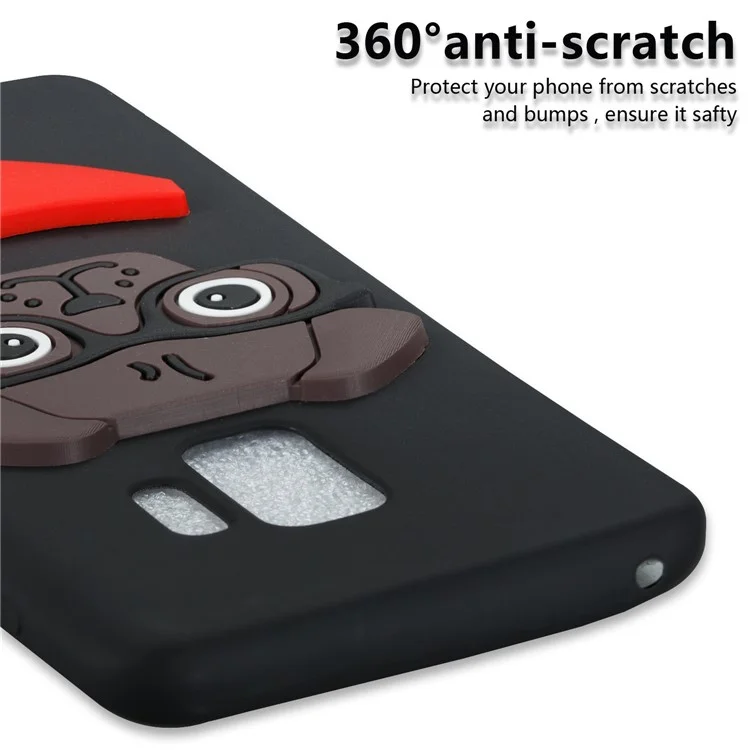 Cute 3D Puppy TPU Soft Back Case for Samsung Galaxy S9 SM-G960 - Black