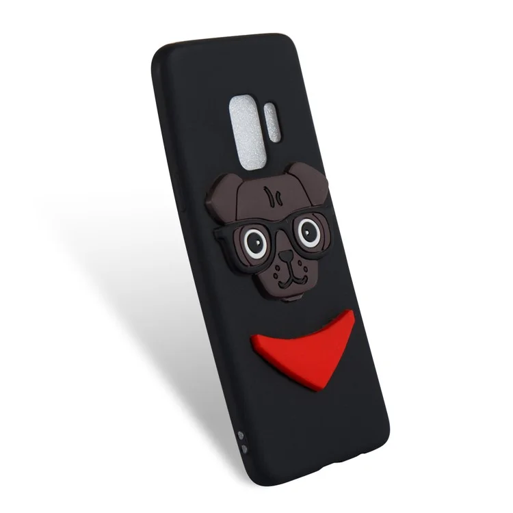 Cute 3D Puppy TPU Soft Back Case for Samsung Galaxy S9 SM-G960 - Black