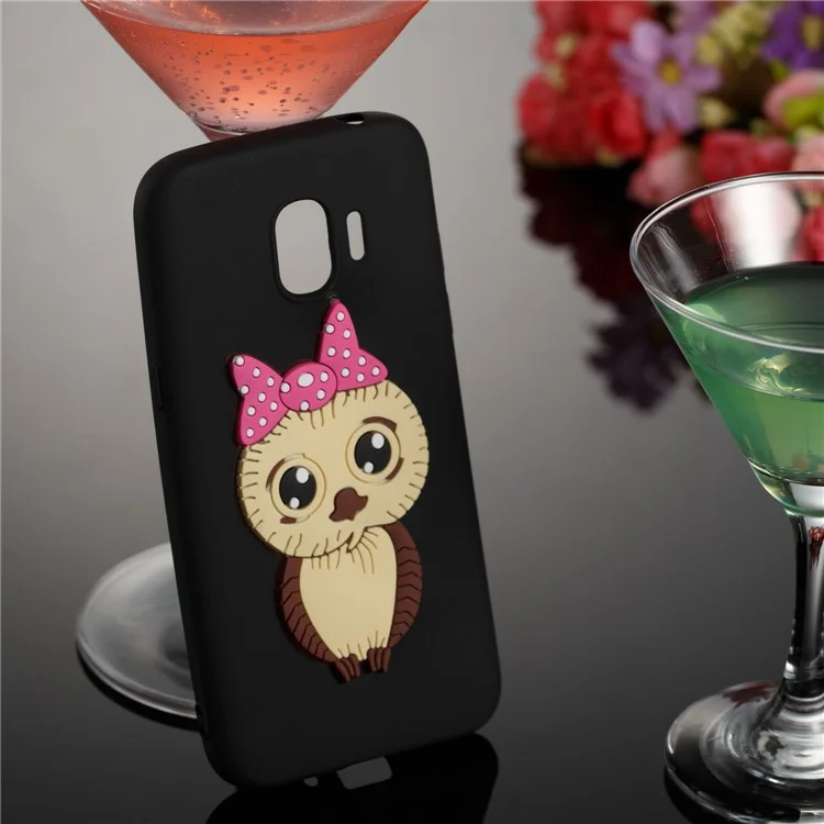 Lovely 3D Owl with Bowknot Pattern TPU Case for Samsung Galaxy J2 Pro 2018 - Black