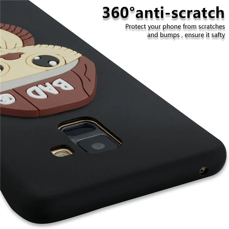 Cute 3D Owl with Cap Pattern TPU Case for Samsung Galaxy A8+ (2018) - Black
