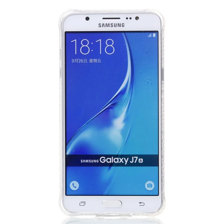 Plating IMD Shockproof TPU Cover for Samsung Galaxy J7 (2016) SM-J710 - Green Leaves
