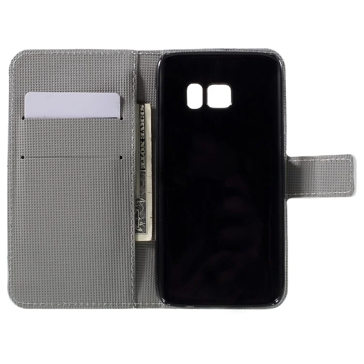 Wallet Leather Phone Cover for Samsung Galaxy S7 - Blue Butterfly