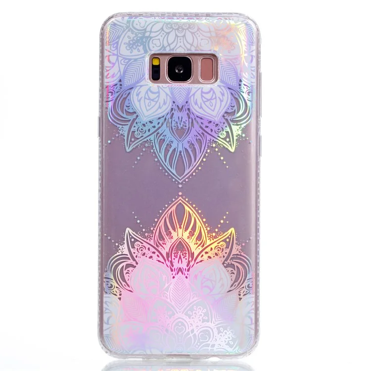 Electroplating IMD TPU Cover Case for Samsung Galaxy S8 Plus SM-G955 - Flower Pattern