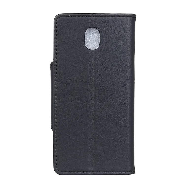 Crazy Horse PU Leather Wallet Stand Phone Case for Samsung Galaxy J7 (2017) EU Version/J7 Pro (2017) - Black