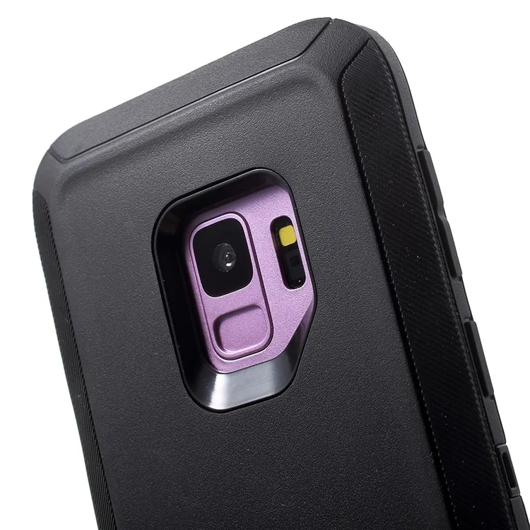 Heavy Duty Kickstand Belt Clip PC + TPU Hybrid Case for Samsung Galaxy S9 G960 - Black
