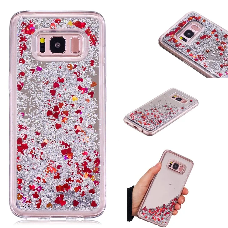 Dynamic Glitter Sequins Quicksand Mirror Surface TPU Case for Samsung Galaxy S8 SM-G950 - Silver