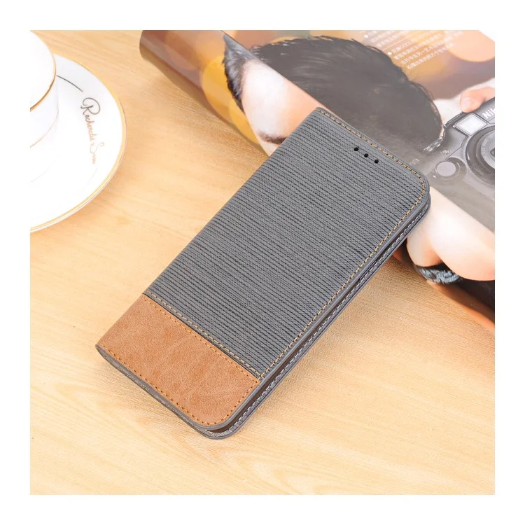 Toothpick Texture PU Leather Flip Stand Wallet Phone Case for Samsung Galaxy S9 SM-G960 - Grey