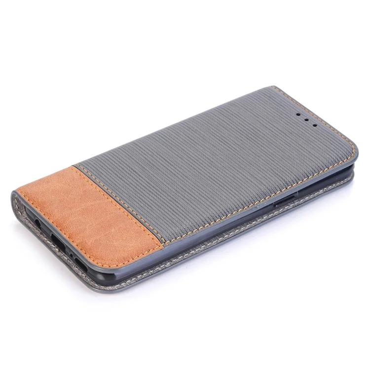 Toothpick Texture PU Leather Flip Stand Wallet Phone Case for Samsung Galaxy S9 SM-G960 - Grey