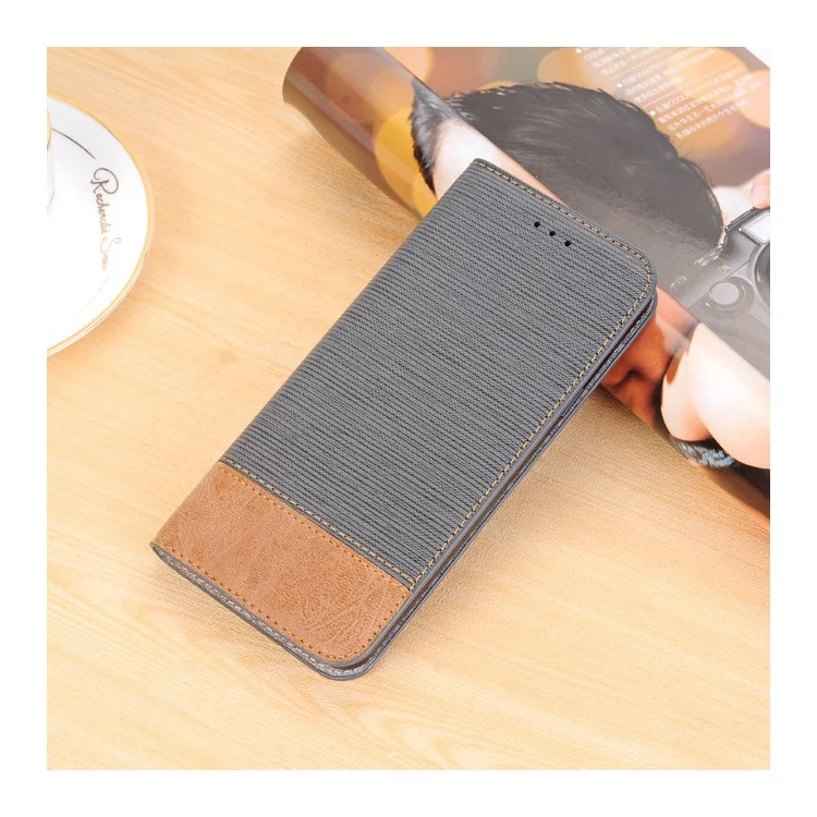 Toothpick Texture Flip Leather Wallet Case with Stand for Samsung Galaxy S9+ SM-G965 - Grey