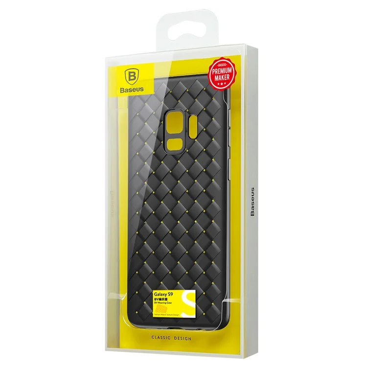 BASEUS BV Woven Texture Soft TPU Back Phone Case for Samsung Galaxy S9 G960 - Black