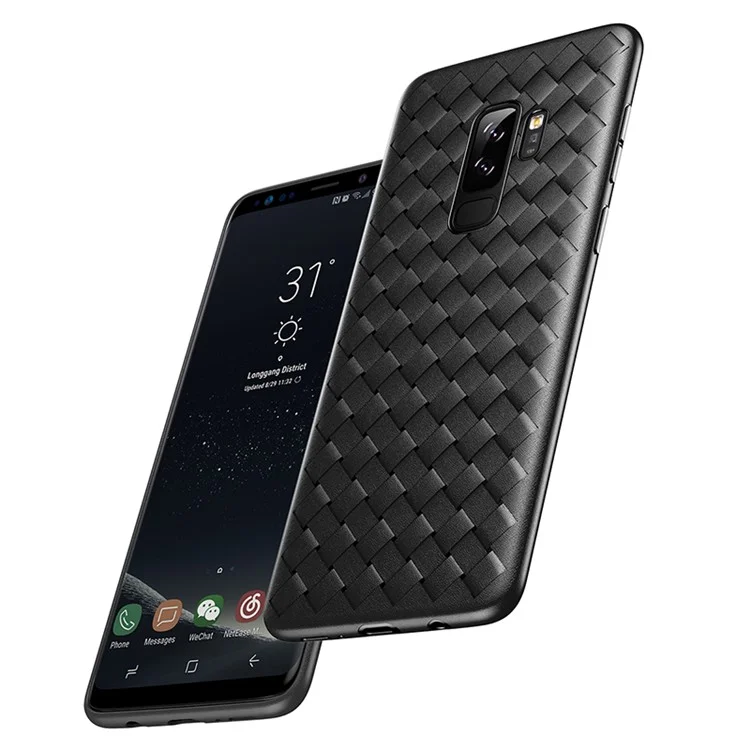 BASEUS BV Woven Texture Soft TPU Phone Casing for Samsung Galaxy S9+ SM-G965 - Black