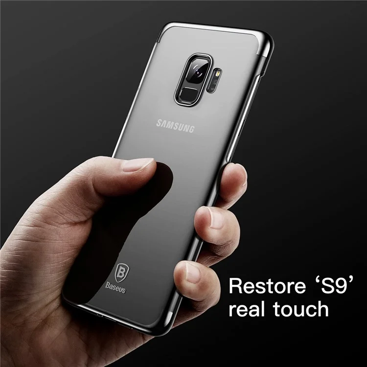 BASEUS Glitter Series Plated PC Hard Phone Case for Samsung Galaxy S9 G960 - Black