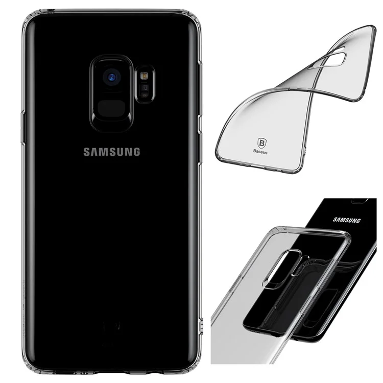 BASEUS Simple Series Clear Glossy TPU Back Case for Samsung Galaxy S9 G960 - Transparent Black