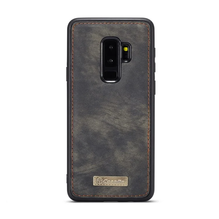 CASEME Detachable 2-in-1 Multi-slot Wallet Vintage Split Leather Casing for Samsung Galaxy S9 Plus SM-G965 - Grey