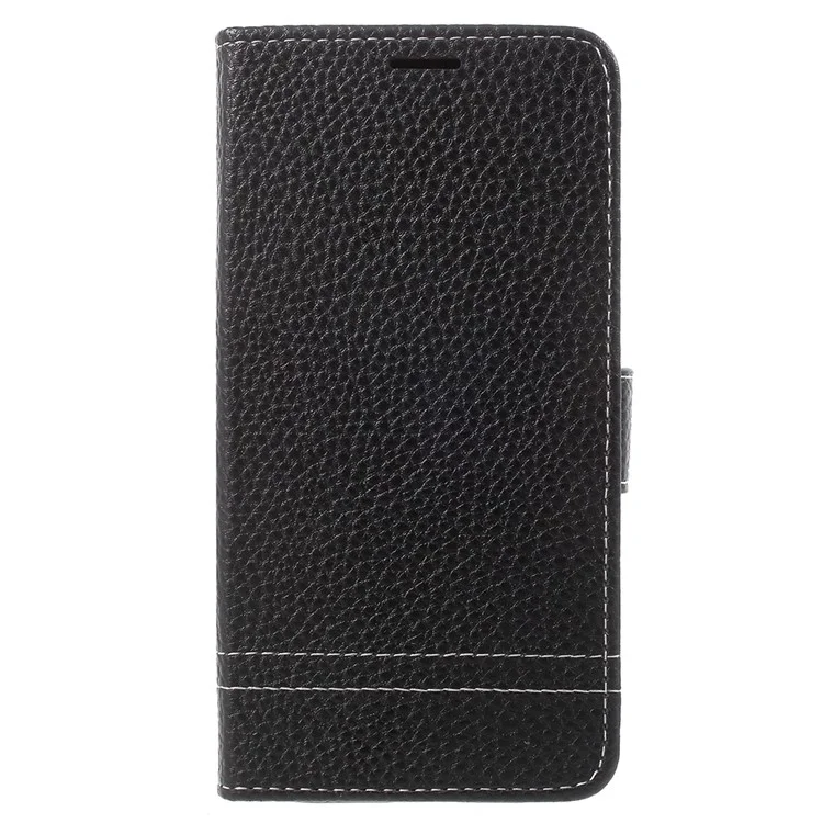 Litchi Texture Wallet Leather Flip Case for Samsung Galaxy J3 (2017) EU Version / J3 Pro (2017) - Black