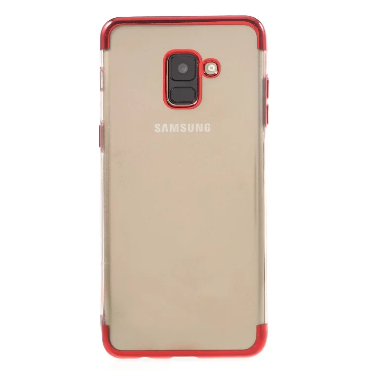 Plated Edges TPU Back Shell Case for Samsung Galaxy A8 Plus (2018) - Red