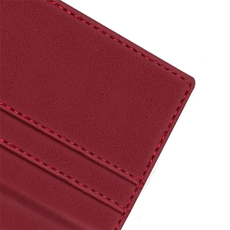 Multifunctional PU Leather Coated TPU Card Holder Mobile Case for Samsung Galaxy S9+ G965 - Wine Red